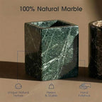 Natural Marble Tray Heavyweight Stone Vanity Tray for Bathroom Countertop, Coffee Table & Dresser - Handcrafted Rectangular Organizer (Green X, 12" x 8" x 1.2") - Image 5