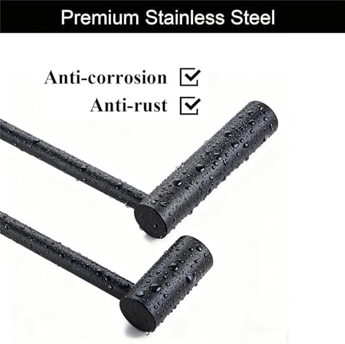 Towel Racks for Bathroom, NEWRAIN 30 inch Double Bath Towel Bar Wall Mounted, Stainless Steel Kitchen Towel Holder, Matte Black Towel Rod Towel Rail Hange - Image 5