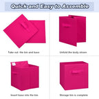 Hillban 24 Pcs Storage Cubes 11'' Collapsible Storage Bins Bulk, Multicolor - Image 5