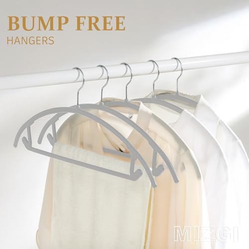 MIZGI Plastic Hangers 50 Pack, Patented Rounded Shoulder Sweater Hangers - Image 2
