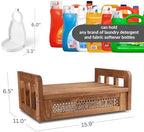 Wooden Laundry Detergent Holder Stand - Besuerte Farmhouse Wall Mounted Liquid Soap Holder, Laundry Room Storage Accessories Dispenser ((Nut Brown) - Image 2