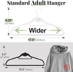 Velvet Felt Stackable Hangers 50 Pack, Thin & Space Saving, White - Image 3