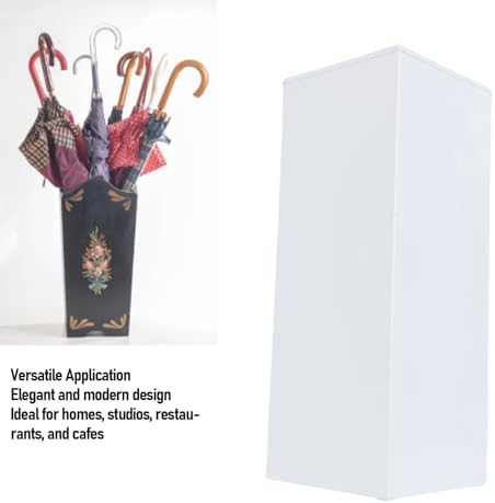 Umbrella Stand, Umbrella Holder for Entryway, Metal Square Umbrella Rack Organizer Freestanding, for Canes Walking Sticks (White) - Image 4