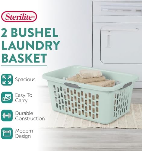 Sterilite Rectangular Laundry Basket, Plastic Clothes Hamper, 12-Pack - Image 2