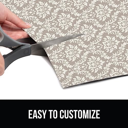 GORILLA GRIP LeakGuard Under Sink Mat for Cabinet, 24x60 Damask Taupe Cream - Image 5