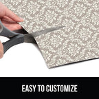 GORILLA GRIP LeakGuard Under Sink Mat for Cabinet, 24x60 Damask Taupe Cream - Image 5
