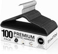 SMARTOR Plastic Hangers 100 Pack - Thin Hangers for Space Saving - Black by Smartor
