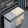Pull Out Pants Rack for Closet，Retractable Trouser Organizer with Soft Close Silent Rails, Non-Slip Removable Rods, Adjustable Width Aluminum Frame, Luxury Wardrobe Storage System (Charcoal Grey) by Unknown