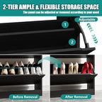 Xixini Shoe Storage Cabinet for Entryway with 6 Flip Drawers, Sturdy Wood Hidden Shoe Storage, Freestanding Narrow Slim Shoe Organizer for Front Door Entrance, Living Room, Hallway, Bedroom, Black - Image 4
