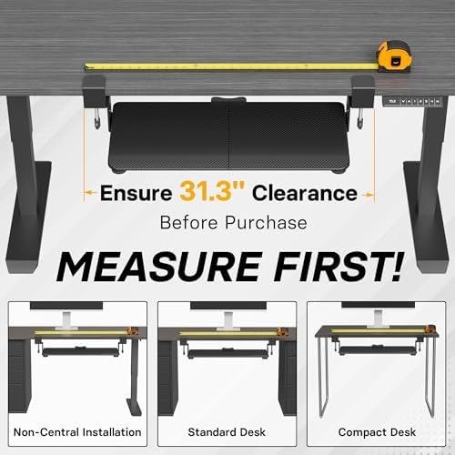 BONTEC Under Desk Keyboard Tray, Pull-Out Keyboard & Mouse Platform - Image 4