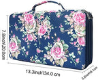 Vomgomfom 300 Slots Marker Case 4-Layer PU Leather, Handle, Blue Rose - Image 2