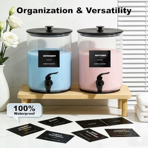 Glass Laundry Detergent Dispenser for Laundry Room Organization-2 Black - Image 5
