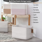 COMFY-HOMI 3PACK Cotton Rope Square Basket with Handles for Shelves| Storage|Baby Basket for GIF|Shoe Basket for Organizing|New13.5" x 11" x 9.5" for Living Room - Image 5