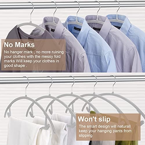 TIMMY 50 Pack No-Bump Plastic Clothes Hangers, Gray, Non-Slip, Space-Saving - Image 6