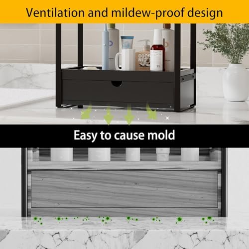 Boulphia 2-Tier Bathroom Organizer (Black - New) - Image 5