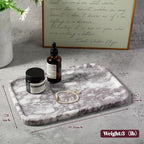 Karibiber Luxury Marble Vanity Tray, Bathroom Tray Countertop, Calacatta Marble/Stone, Home Decorative Dresser Organizer, Storage for Kitchen Sink, Perfume Jewelry Holder(Purple&White) - Image 4