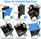 FELICON SELORSS Foldable Utility Cart Folding Portable Rolling Crate-Blue - Image 4