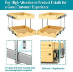 OCG 2 Tier Pull Out Drawers For Cabinets, Double Tier Slide out Wood Cabinet Organizer, Pull Out Shelves for Base Cabinet Organization in Kitchen, Pantry, Bathroom - Image 3