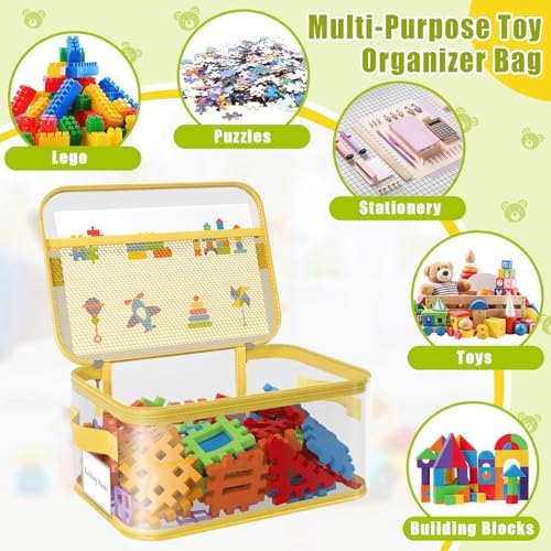 8 Packs Large Clear Toy Storage Bags with Double Zipper & Handles, L - Image 5