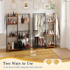HavenlyYouth Purse Storage Organizer for Closet, 4-Tier Iron Wood Purse Rack, 8 Purse Hooks & 2 Side Hooks for Bag Organizer, Large Capacity Handbag Storage Rack for Home, Living Room - Image 5