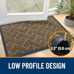 OLANLY Front Door Mat Outside 35x23, All-Season Absorbent Rubber Doormat - Image 4
