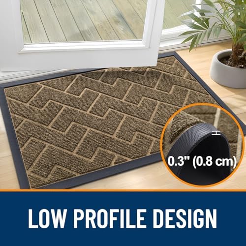 OLANLY Front Door Mat Outside 35x23, All-Season Absorbent Rubber Doormat - Image 4