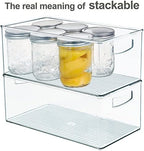 Hudgan 4 Pack Straight Sides Stackable Pantry Organizer Bins for Home Edit - 13.5''L x 7.5''W x 5.5''H - Image 3