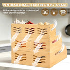 Bamboo Potato Onion Storage Bins, 3 Tier Stackable Produce Basket - Image 4