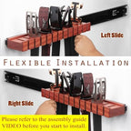 Walnut 12 Belts Organizer with Sliding System - Image 3