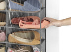 Whitmor Over The Door Shoe Organizer, 26 Pocket Over Door Shoe Shelves, Space Saving Hanging Shoe Organizer, Door Shoe Rack for Closet Organizer & Storage，63" L x 22" W x 6" H, Transparent & Gray - Image 3