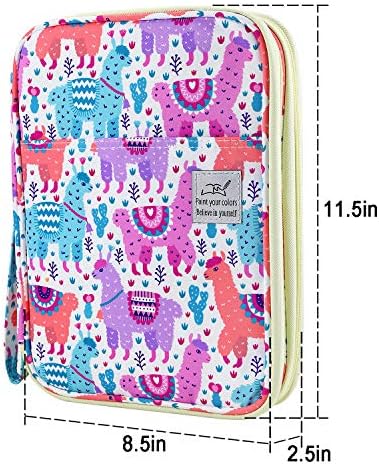 YOUSHARES 192 Slots Colored Pencil Case, Large Capacity Pencil Holder Pen Organizer Bag with Zipper for Prismacolor Watercolor Coloring Pencils, Gel Pens for Student & Artist (Color Alpaca) - Image 5