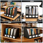 YOTINO Black Magazine Holder, 12 Pack Cardboard Magazine File Holders, Vertical Desktop File Holder Organizer, Sturdy Magazine Rack for Office, Home and Classroom - Image 7