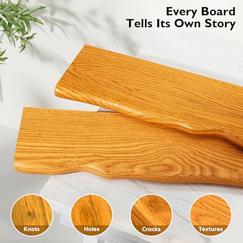 Organic Wavy Edge Floating Shelves,Hidden Brackets,2 Pack 36 in - Image 4