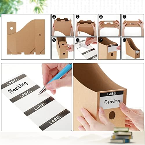 Geyee 50 Pcs Cardboard Magazine Holder Magazine File Holder, Brown - Image 4