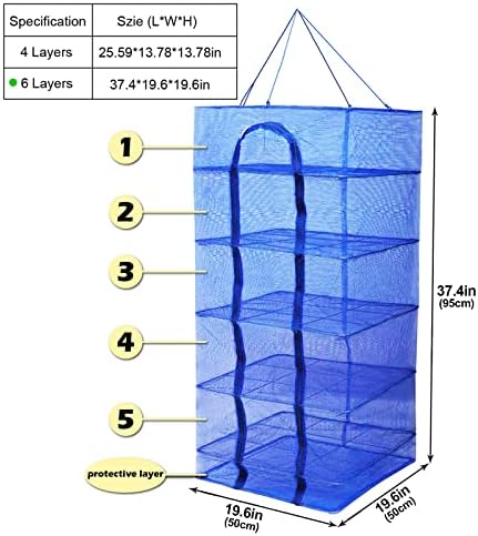 Drying Rack 6 Layers Folding Fish Mesh, Foldable Nylon Netting - Image 7