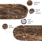 Natural Marble Tray Oval, Dark Brown, 10 x 5 x 0.6 - Image 3