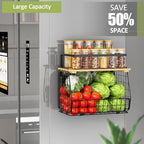 2 Pack Magnetic Shelf for Fridge, Fruit Potato Onion Storage Bins - Image 3