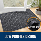 OLANLY Front Door Mat Outside 59x23, All-Season Absorbent Rubber Doormat - Image 4