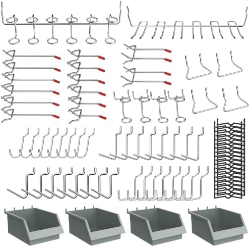 Ultrawall Pegboard Hooks Set, Peg Board Organizer Accessories with Bins by UltrawallGarageToolsOrganizer
