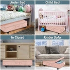 Supowin Under Bed Storage with Wheels, 2Pack Rolling Underbed Storage - Image 6