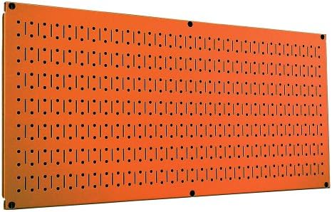 Wall Control Pegboard 16in x 32in Horizontal Orange Metal Pegboard Tool Board Panel by Wall+Control