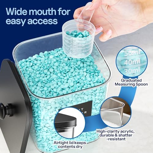 2+1+2 Pack Laundry Pods Container & Dryer Sheet Holder with Lid, Black - Image 3