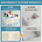 KMV Dorm Room Portable Shower Caddy with Adjustable Compartments - Ventilated Drainage Design with Handles, Perfect Toiletries Organizer for College Dorms-beige - Image 5