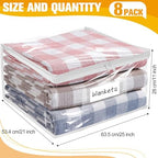 Plastic Storage Bags with Easy-Glide Zipper, Pack of 8, Durable Clear Vinyl Zippered Storage Bags for Clothes Sweaters Comforters Blankets Sheets Bedding (25 x 21 x 11 Inch, Transparent White) - Image 3