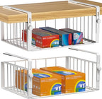 AmonHouseware 2Pack Under Shelf Basket Storage,Adjustable Hanging,White by AmonHouseware