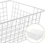 3 Pack Freezer White Wire Baskets for Organizing Office Wire Storage Basket with Built-in Handles, 14" Large White Metal Baskets for Pantry Freezer Kitchen Cabinets - Image 4