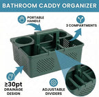 KMV Dorm Room Portable Shower Caddy with Adjustable Compartments - Ventilated Drainage Design with Handles, Perfect Toiletries Organizer for College Dorms-green - Image 2