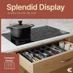 Black Expandable Utensil Drawer Organizer 2 Pack, Adjustable 13” to 22.4”, 5 Compartment Silverware Organizer for Kitchen Utensils, Spatulas, Cutlery, and Tools, Easy to Clean, Durable, and BPA-Free - Image 2