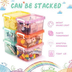 Wenqik 6 Pack Colorful Plastic Storage Bins with Lids, Colorful - Image 4