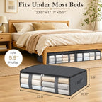 StorageRight Under Bed Storage Bags, 6 Pack, 40L, Gray - Image 2